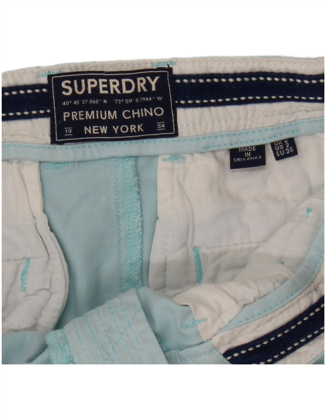 Pantaloni chino SUPERDRY pentru femei UK 6 XS W25 Albastru