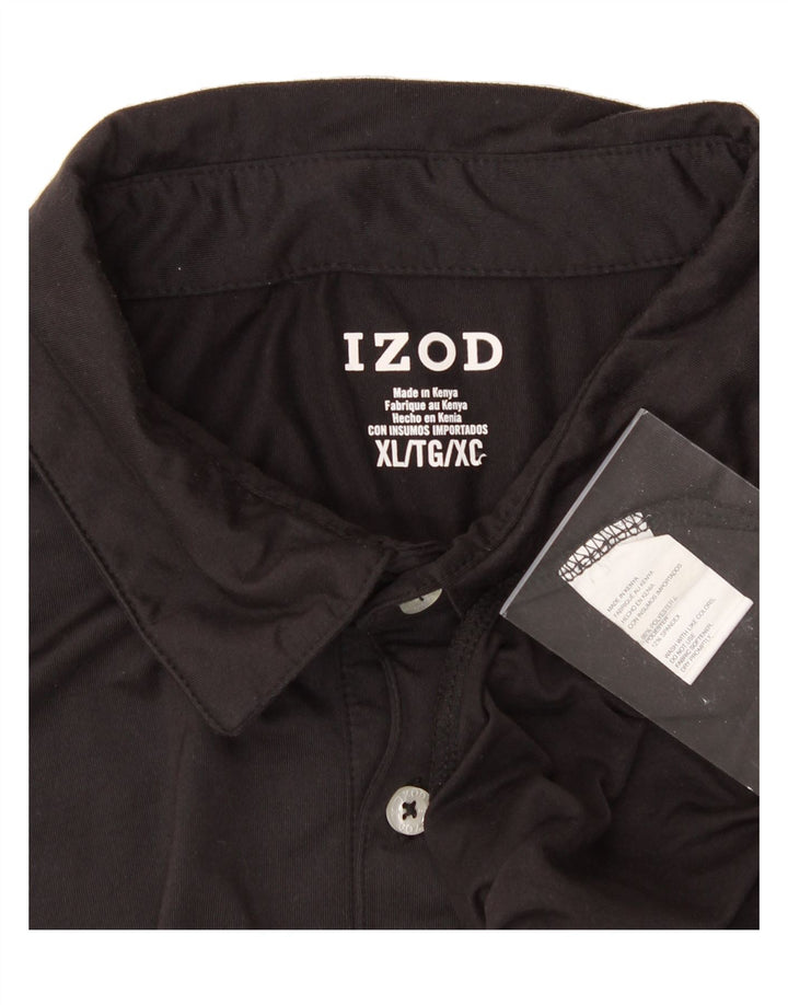 IZOD Mens Polo Shirt XL Black Polyester Vintage Izod and Second-Hand Izod from Messina Hembry 