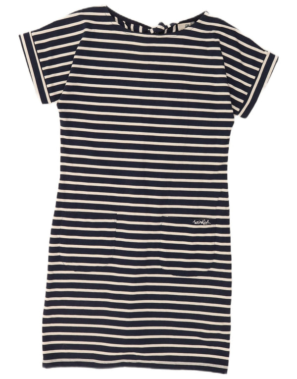 Rochie tricou pentru femei Weird Fish UK 10 Bumbac cu dungi bleumarin mic