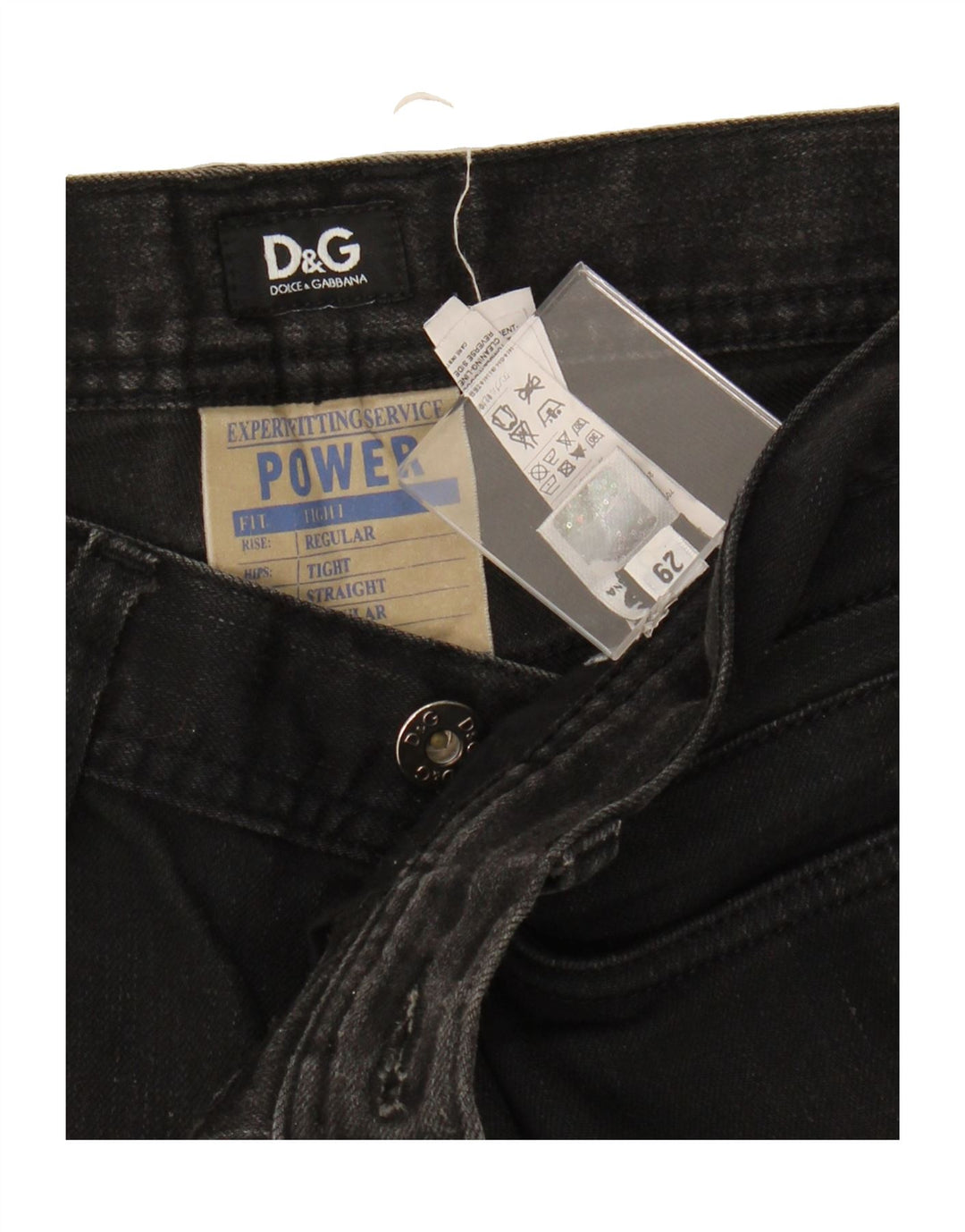 DOLCE & GABBANA Womens Power Regular Fit Straight Jeans W29 L29 Black Vintage Dolce & Gabbana and Second-Hand Dolce & Gabbana from Messina Hembry 