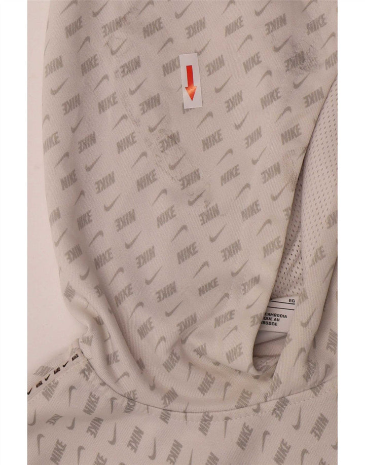 Pulover Nike pentru băieți grafic cu glugă 13-14 ani XL poliester alb