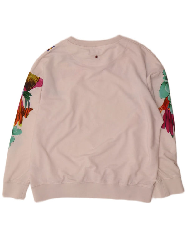 Pulover Mistral pentru femei UK 14 Medium White Floral Hawaiian