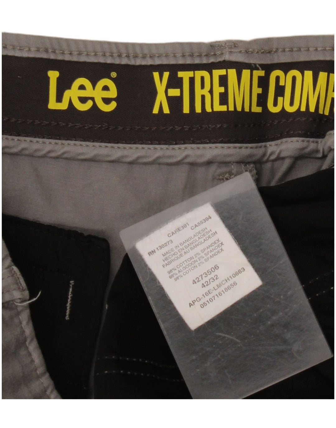 Pantaloni chino drepti LEE X-treme Comfort pentru bărbați L42 L32 bumbac gri