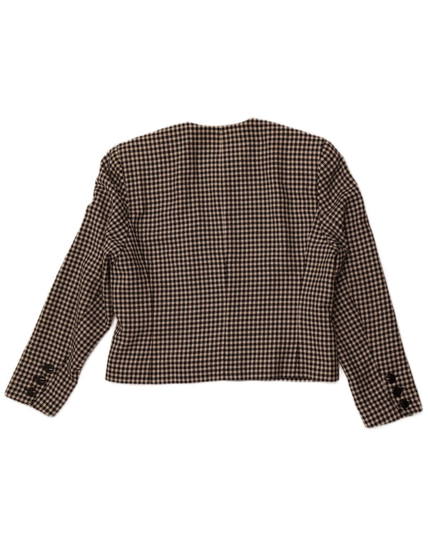 PORTARA Jachetă Blazer Crop 5 Buttons pentru femei EU 38 Medium Black Check