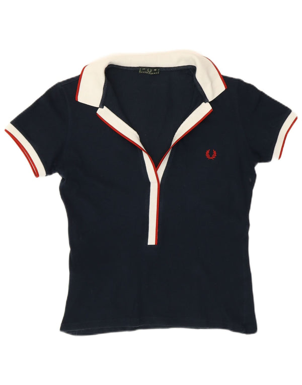 Tricou polo FRED PERRY pentru femei UK 12 Medium Bleumarin