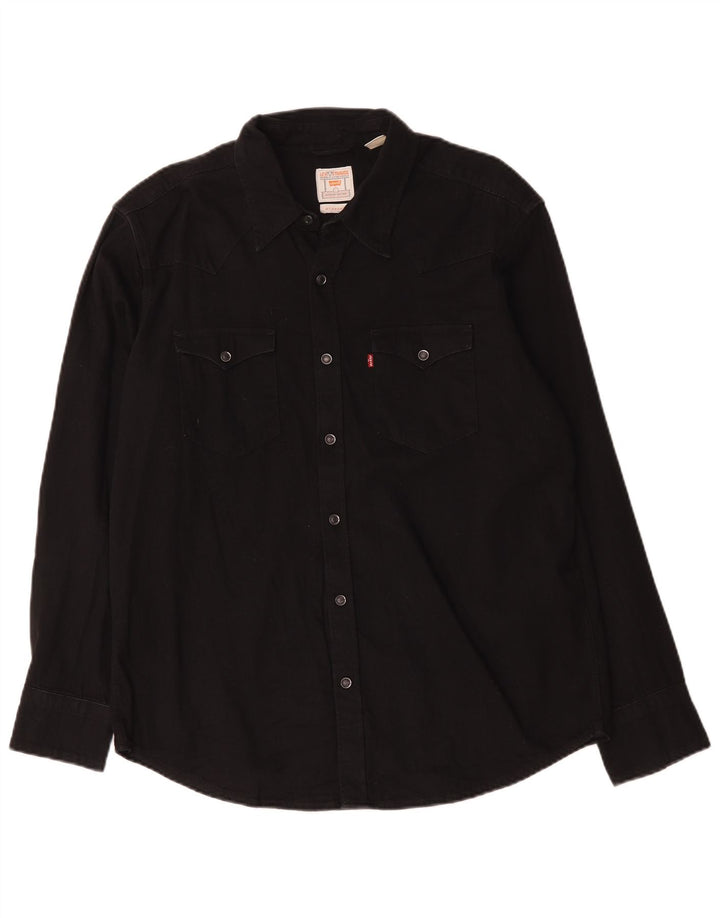 Cămașă de blugi standard pentru bărbați Levi's, bumbac negru mare