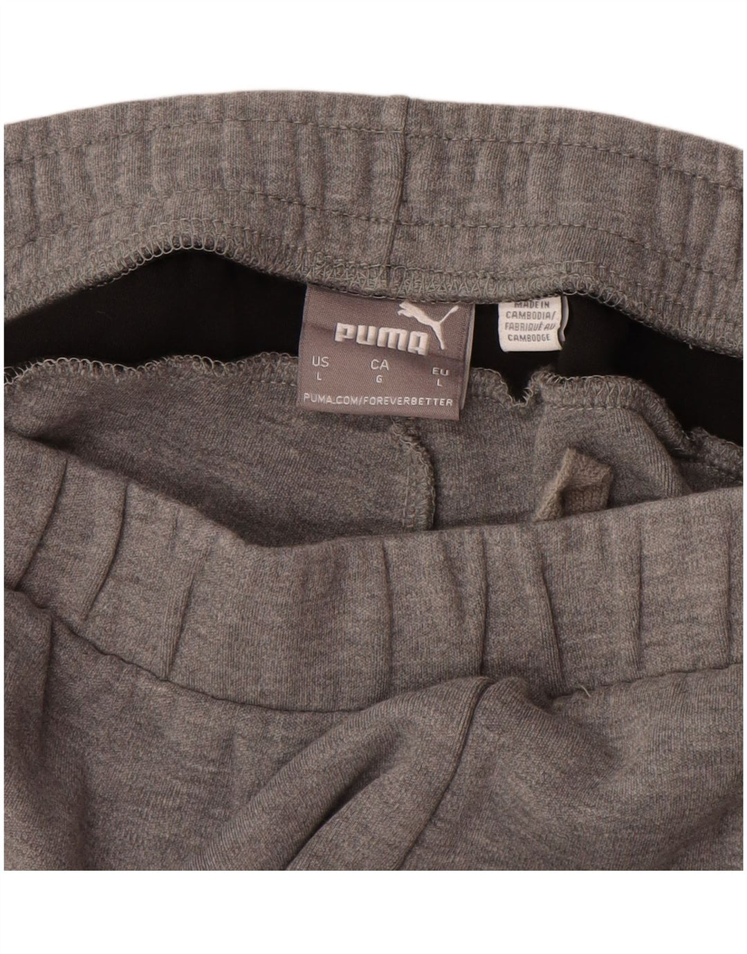 Pantaloni de trening PUMA pentru bărbați, bumbac color bloc, gri mare