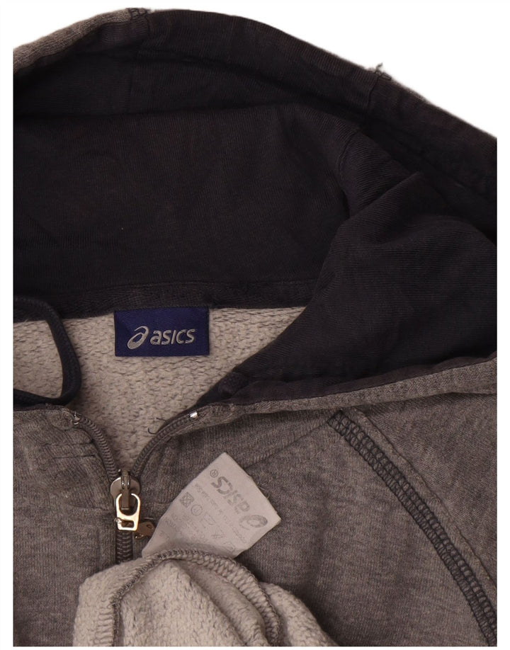 Pulover Asics pentru bărbați, cu fermoar și grafic, bumbac mare, gri