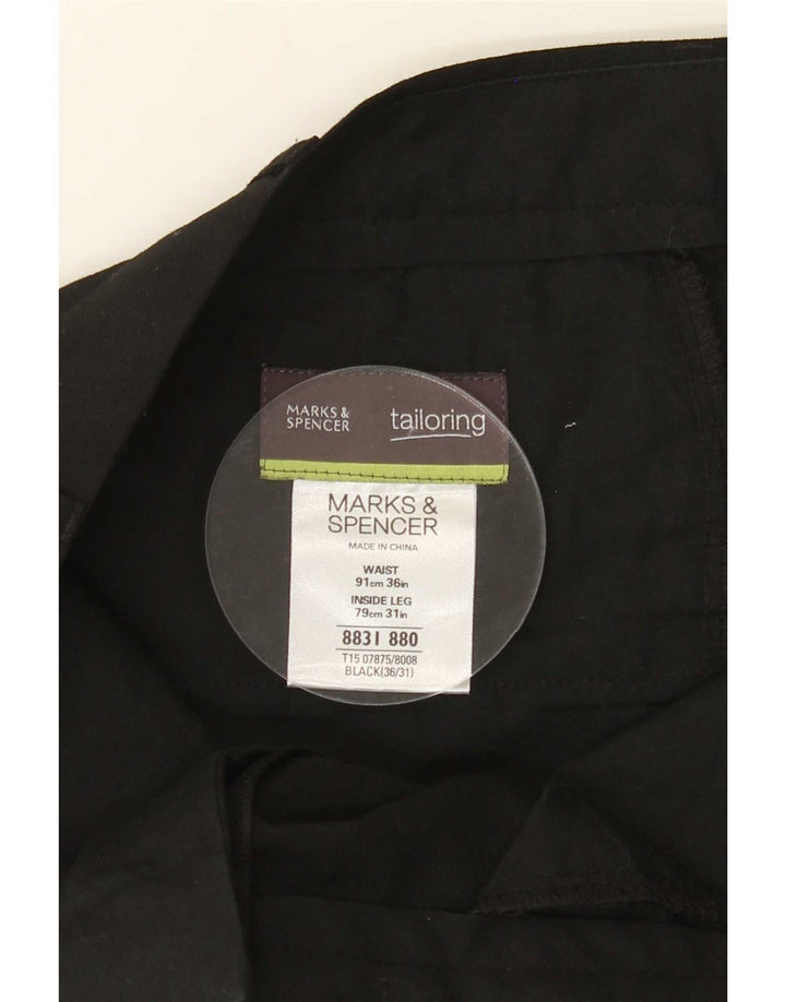 Marks & Spencer Pantaloni drepți pentru bărbați L36 L31 Poliester negru