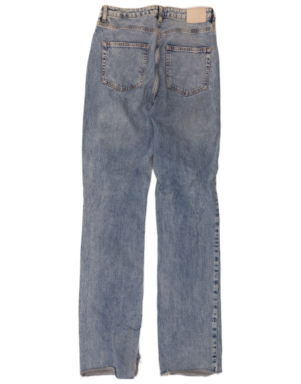Blugi drepti pentru femei cu talie înaltă Zara EU 40 Medium L30 L33 Albastru