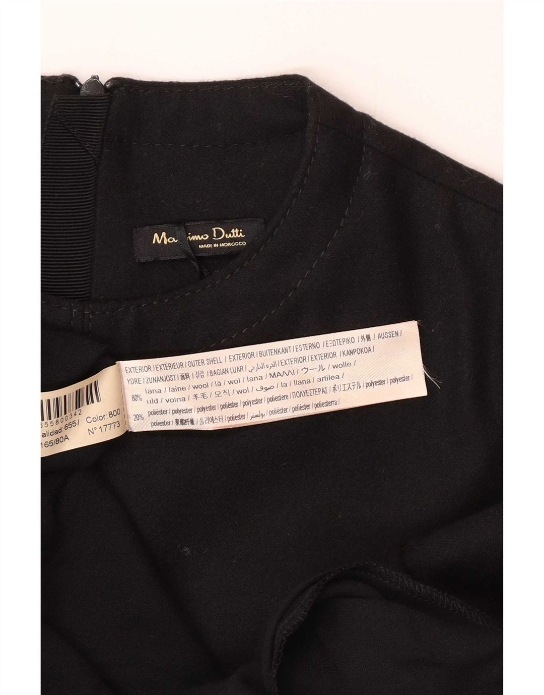 Massimo Dutti Rochie Maxi Femei EU 34 2XS Lână Neagră