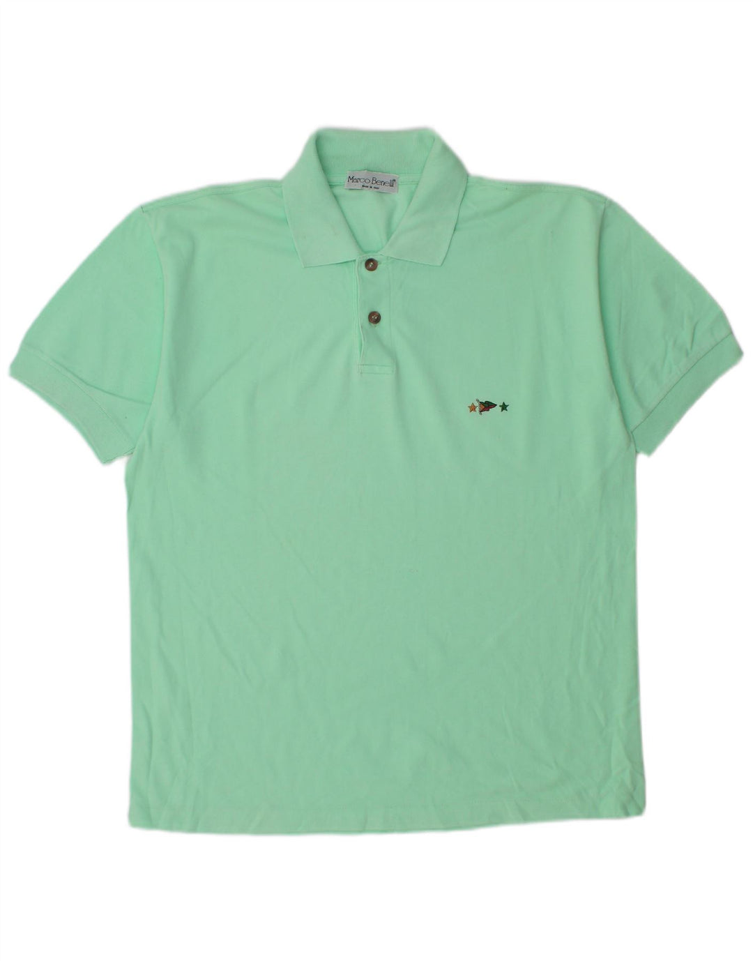 Tricou polo vintage pentru bărbați, verde mediu