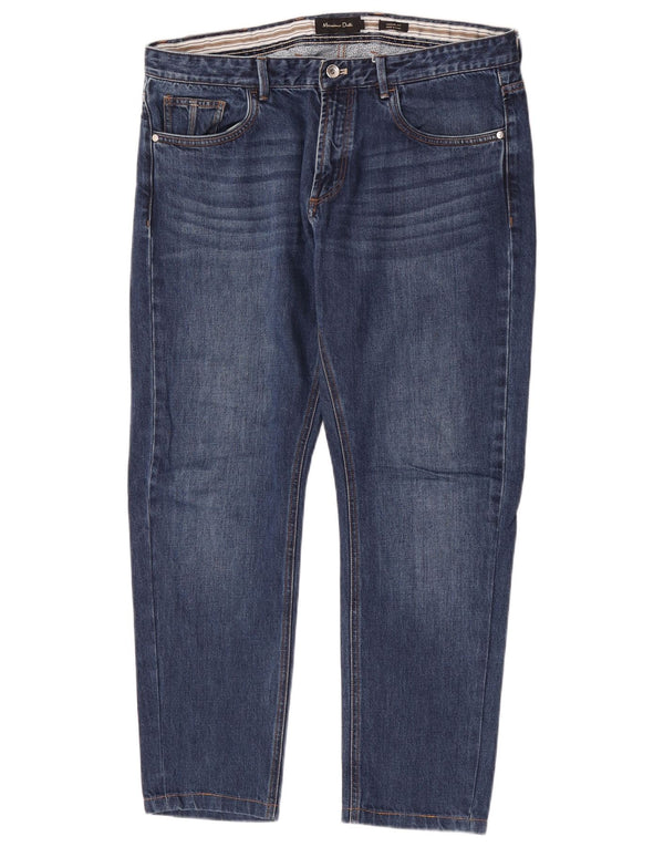 Massimo Dutti Blugi drepti pentru bărbați, cu ajustare lejeră, EU 44 Large W34 L28 Blue