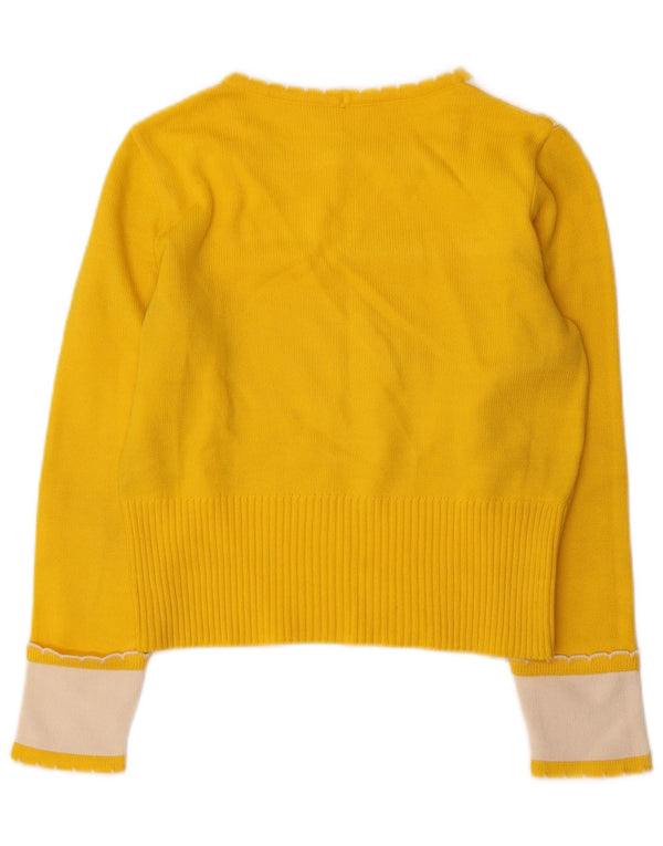 Pulover vintage pentru femei cu gât de barcă și pulover UK 10, galben mic
