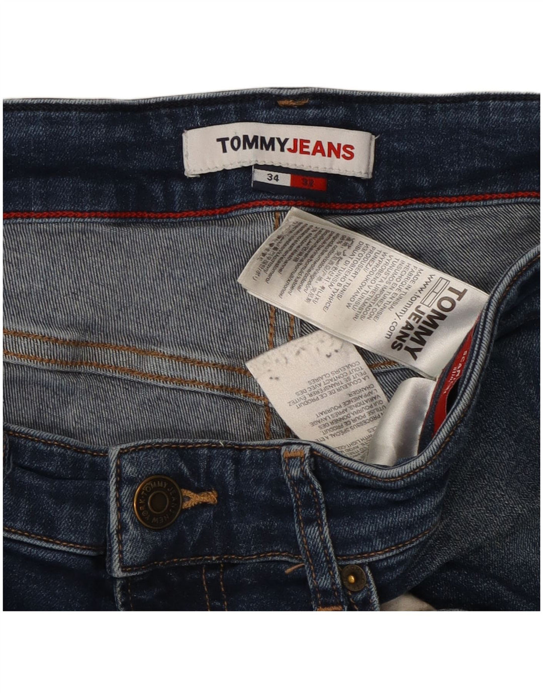 Blugi subțiri pentru bărbați TOMMY HILFIGER L34 L32 Bumbac albastru