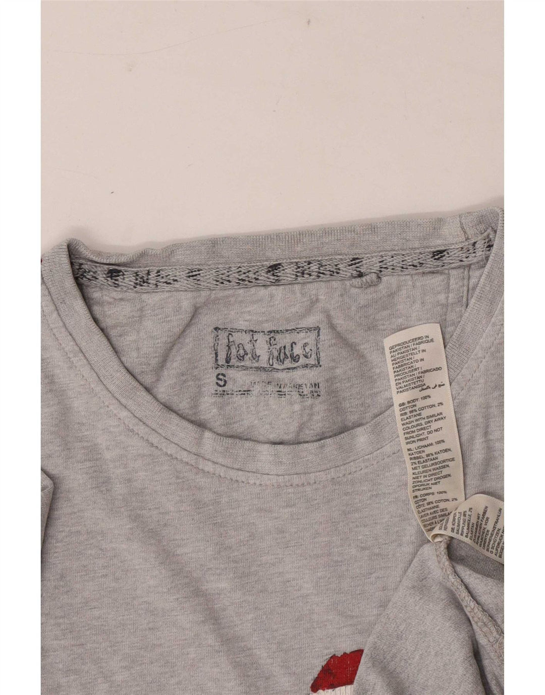 Tricou grafic pentru bărbați Fat Face Top mic, gri, bumbac cu pete