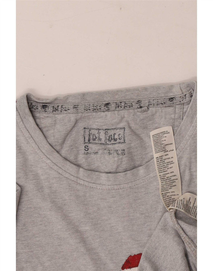 Tricou grafic pentru bărbați Fat Face Top mic, gri, bumbac cu pete