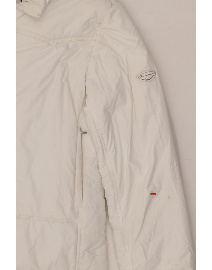 CHAMPION Womens Padded Jacket UK 16 Large White Polyester Vintage Champion and Second-Hand Champion from Messina Hembry 