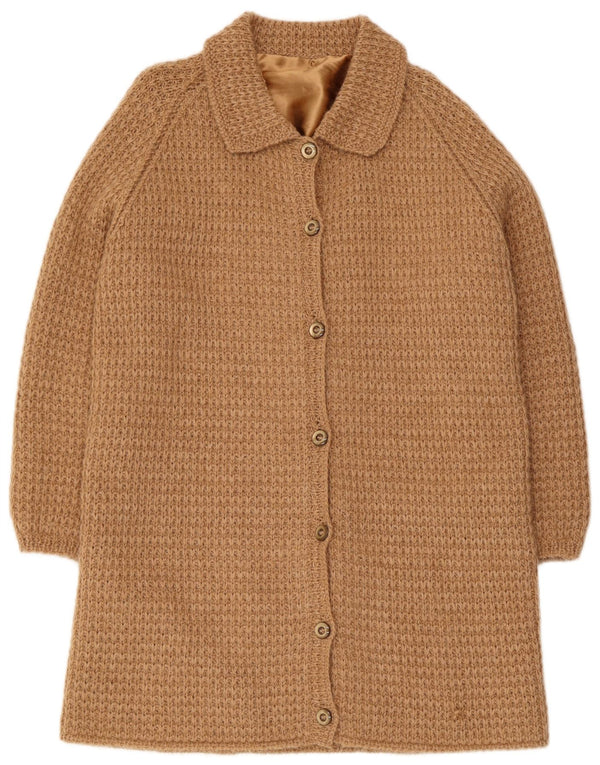 Pulover cardigan cu paragate vintage pentru femei UK 16 mare bej