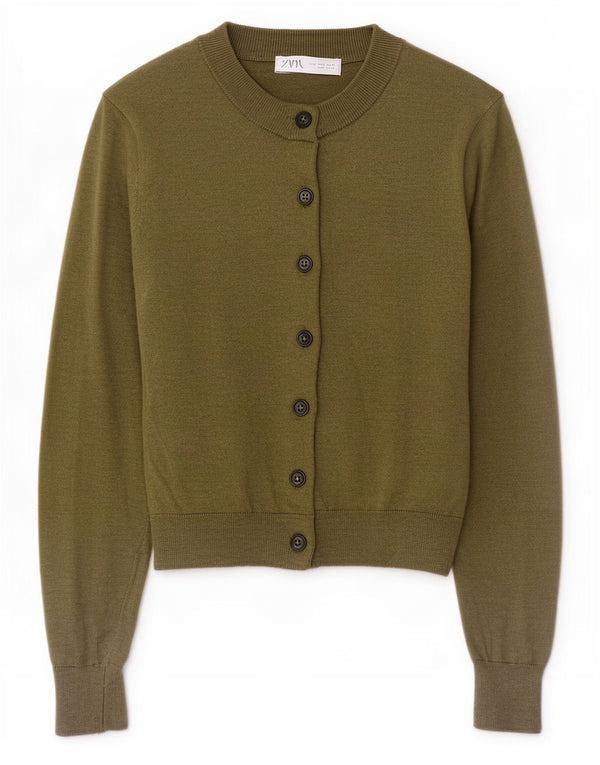 Pulover cardigan pentru femei Zara UK 10 Mic Kaki Poliamidă