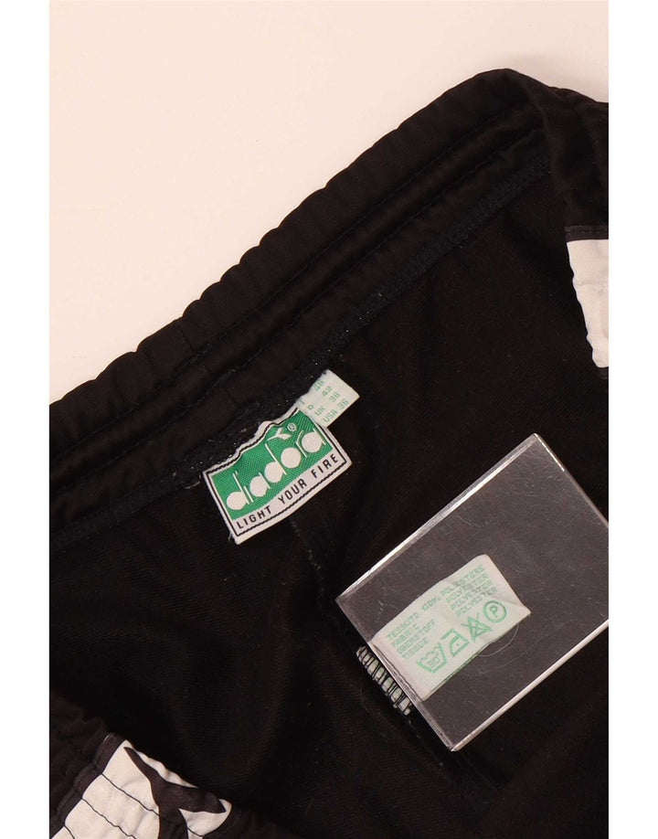 Pantaloni de trening grafic Diadora pentru bărbați, mari, negru, poliester color bloc