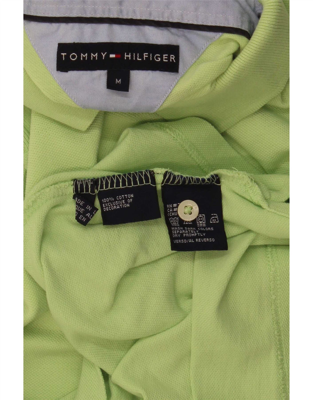 Tricou polo Tommy Hilfiger pentru bărbați, bumbac verde mediu