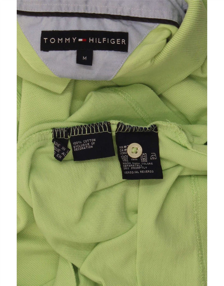 Tricou polo Tommy Hilfiger pentru bărbați, bumbac verde mediu