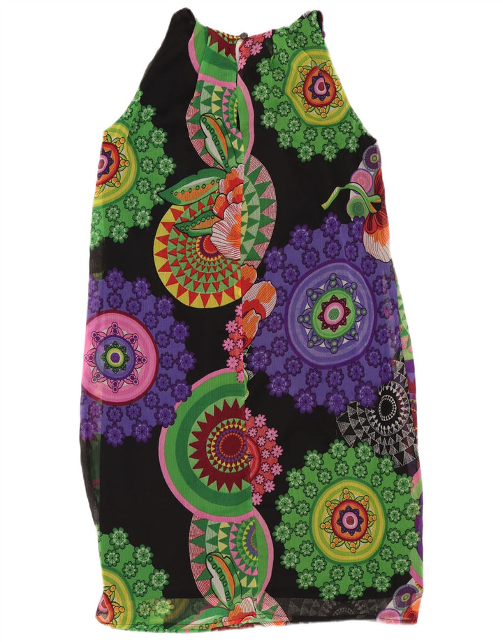 Desigual Womens Oversized Halter Dress EU 34 XS Black Floral