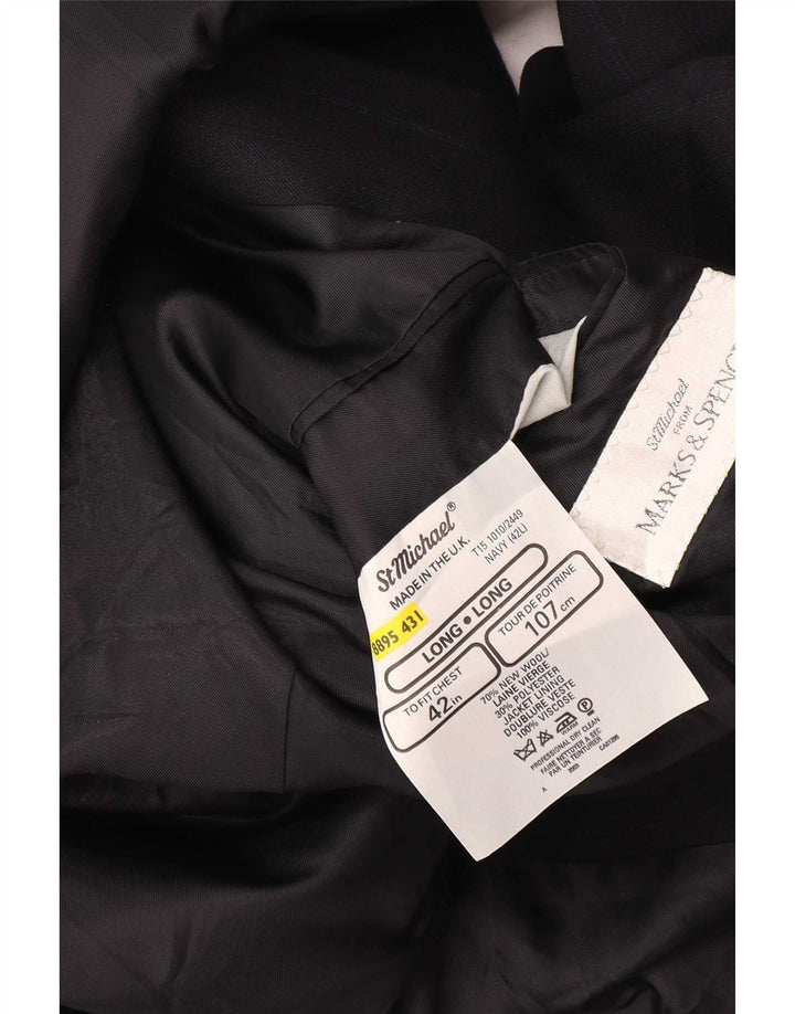 Jachetă pentru bărbați Marks & Spencer cu paragate UK 42, mare, bleumarin, cu dungi