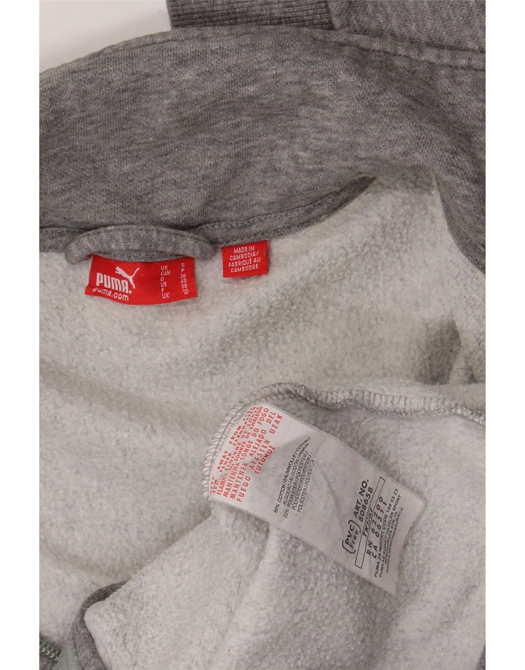 Jachetă de trening Puma pentru femei UK 10, bumbac gri mic