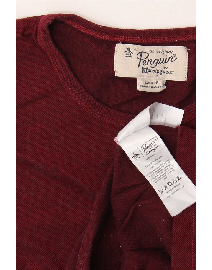 Tricou pentru bărbați Penguin Top mic din bumbac burgundă