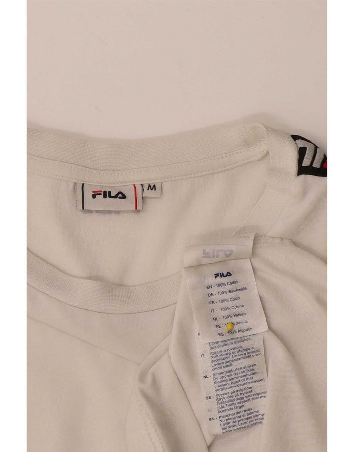 Tricou cu grafic Fila pentru bărbați Top Medium Alb Bumbac