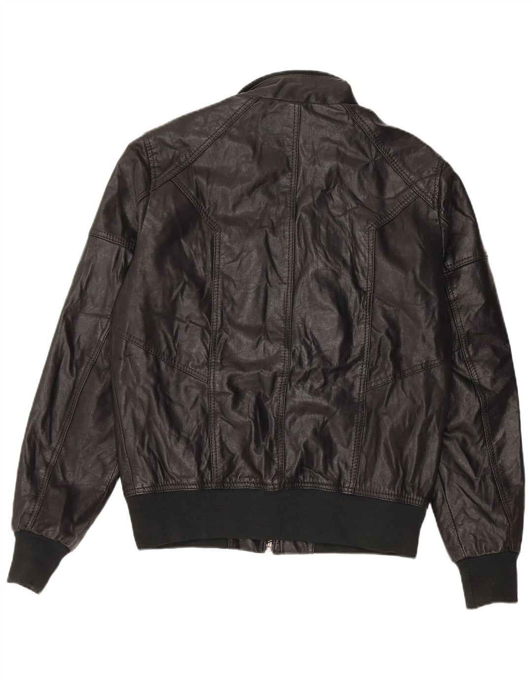Jack & Jones Bomber din piele pentru bărbați UK 36 Mic din piele neagră