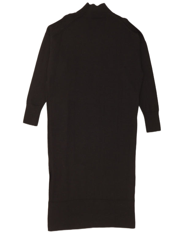 Cos Rochie Jumper Maxi Oversized pentru Femei UK 10 Mic Lână Neagră