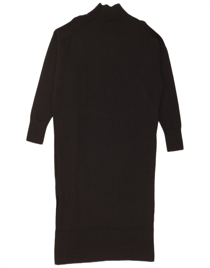 Cos Rochie Jumper Maxi Oversized pentru Femei UK 10 Mic Lână Neagră