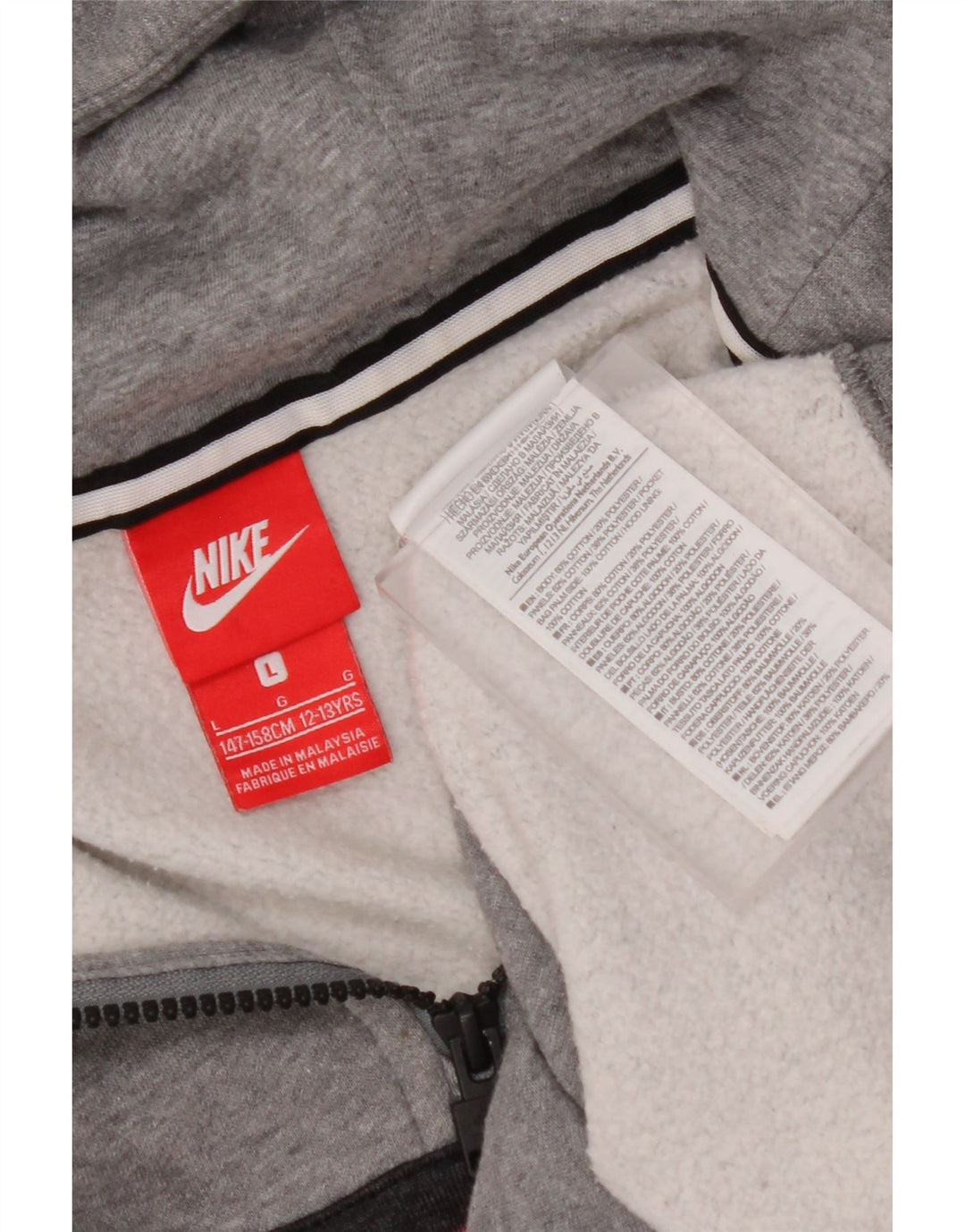 Pulover NIKE pentru băieți, cu glugă, 12-13 ani, mare, gri