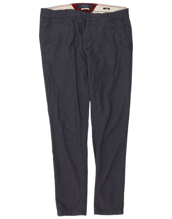 Pantaloni chino pentru bărbați Zara Slim Fit EU 44 L34 L32 Bumbac bleumarin