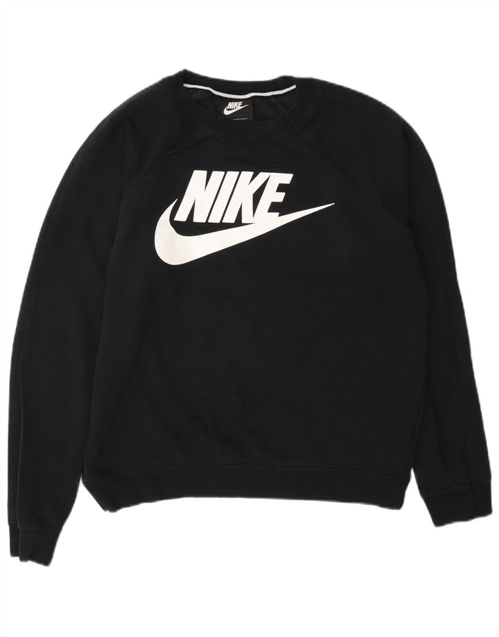 Pulover supradimensionat cu grafic Nike pentru femei UK 10 Bumbac gri mic