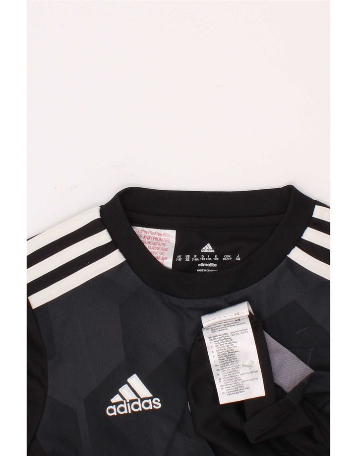 Tricou Adidas Climalite pentru baieti Top 7-8 ani poliester geometric negru