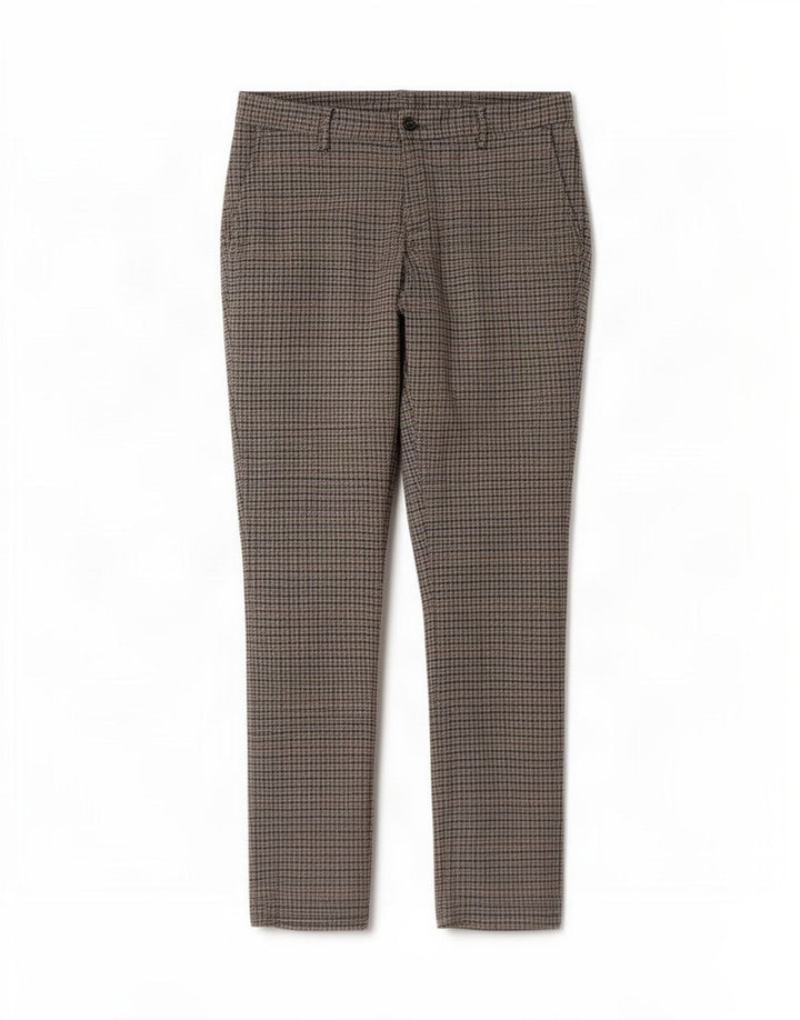 Pantaloni de costum drepți pentru bărbați Benetton IT 48 Medium L34 L34 Gri Houndstooth