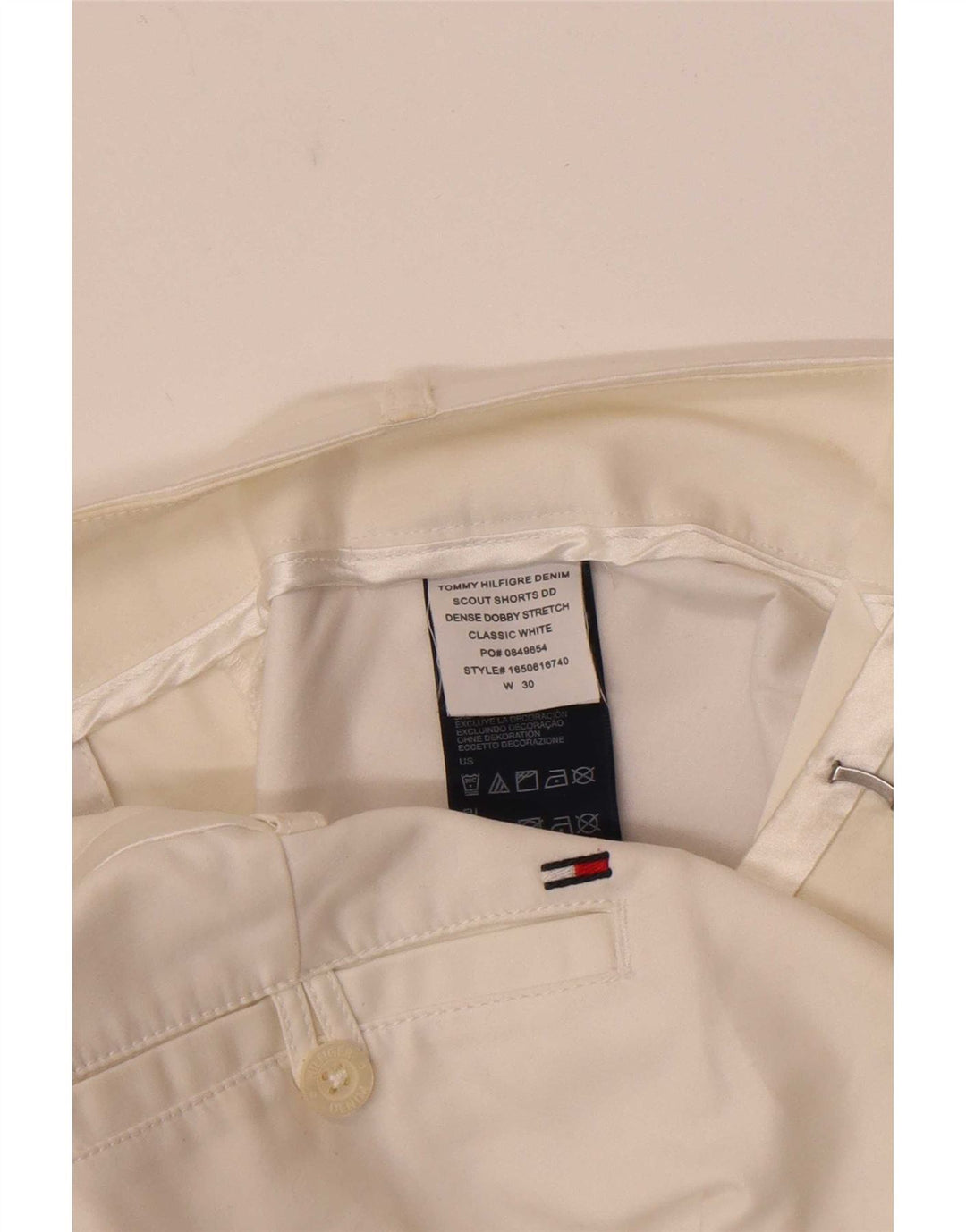 Pantaloni scurti chino Tommy Hilfiger pentru femei W30, bumbac alb mediu