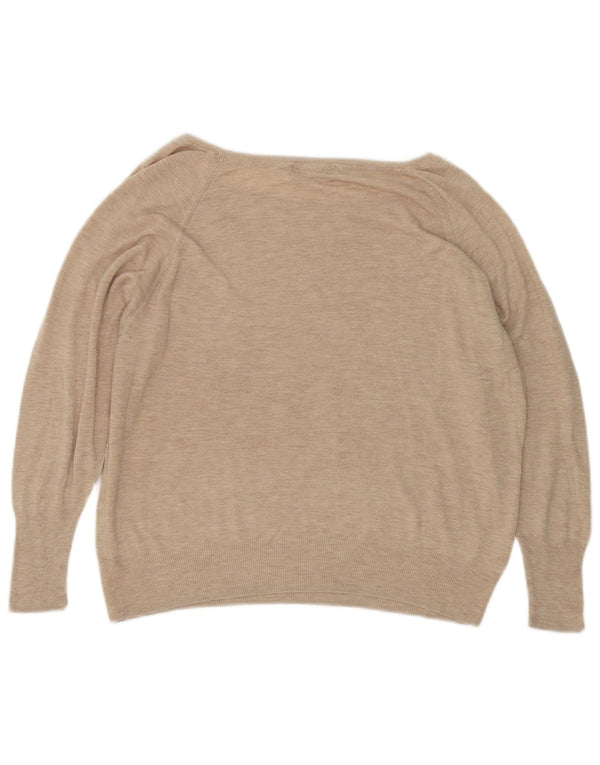 Pulover supradimensionat pentru femei Zara, cu gât de barcă, UK 10 Mic Bej
