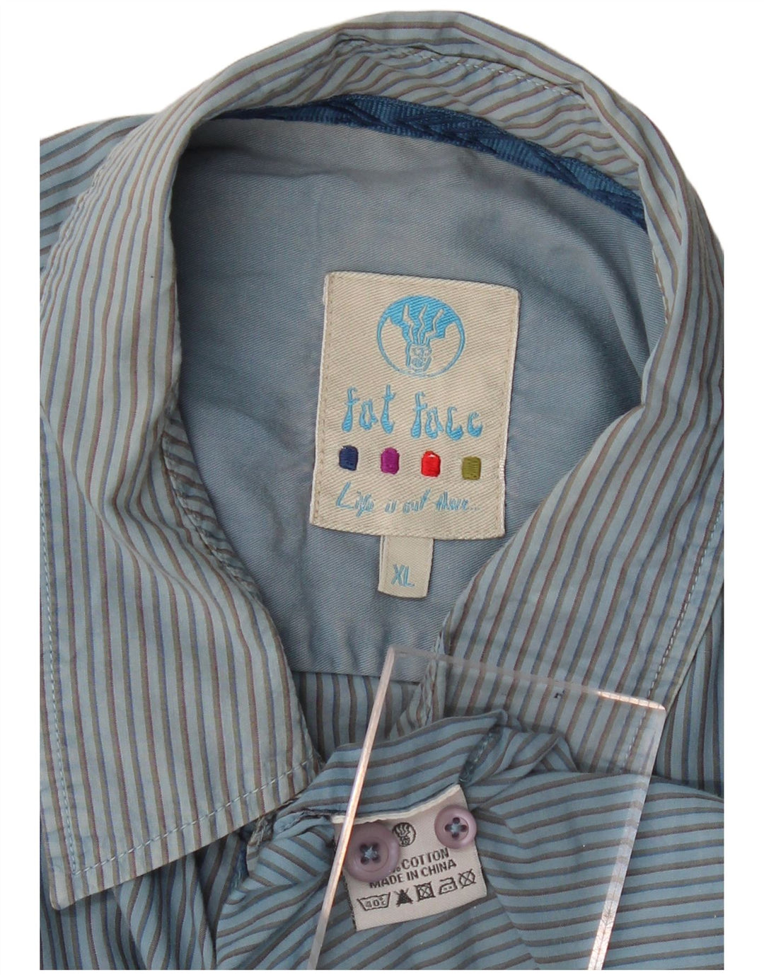 FAT FACE Cămașă pentru bărbați XL Blue Pinstripe Bumbac