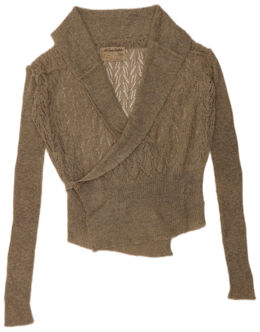 ALL SAINTS Pulover cardigan crop supradimensionat pentru femei Mărimea 12 verde