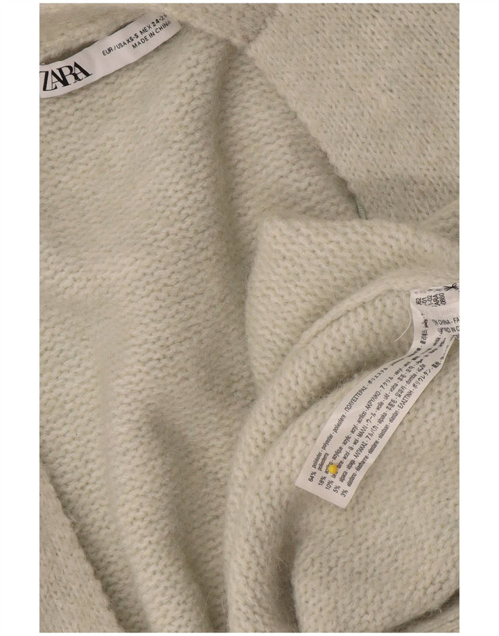 Pulover cardigan deschis supradimensionat pentru femei Zara UK 6 XS poliester gri