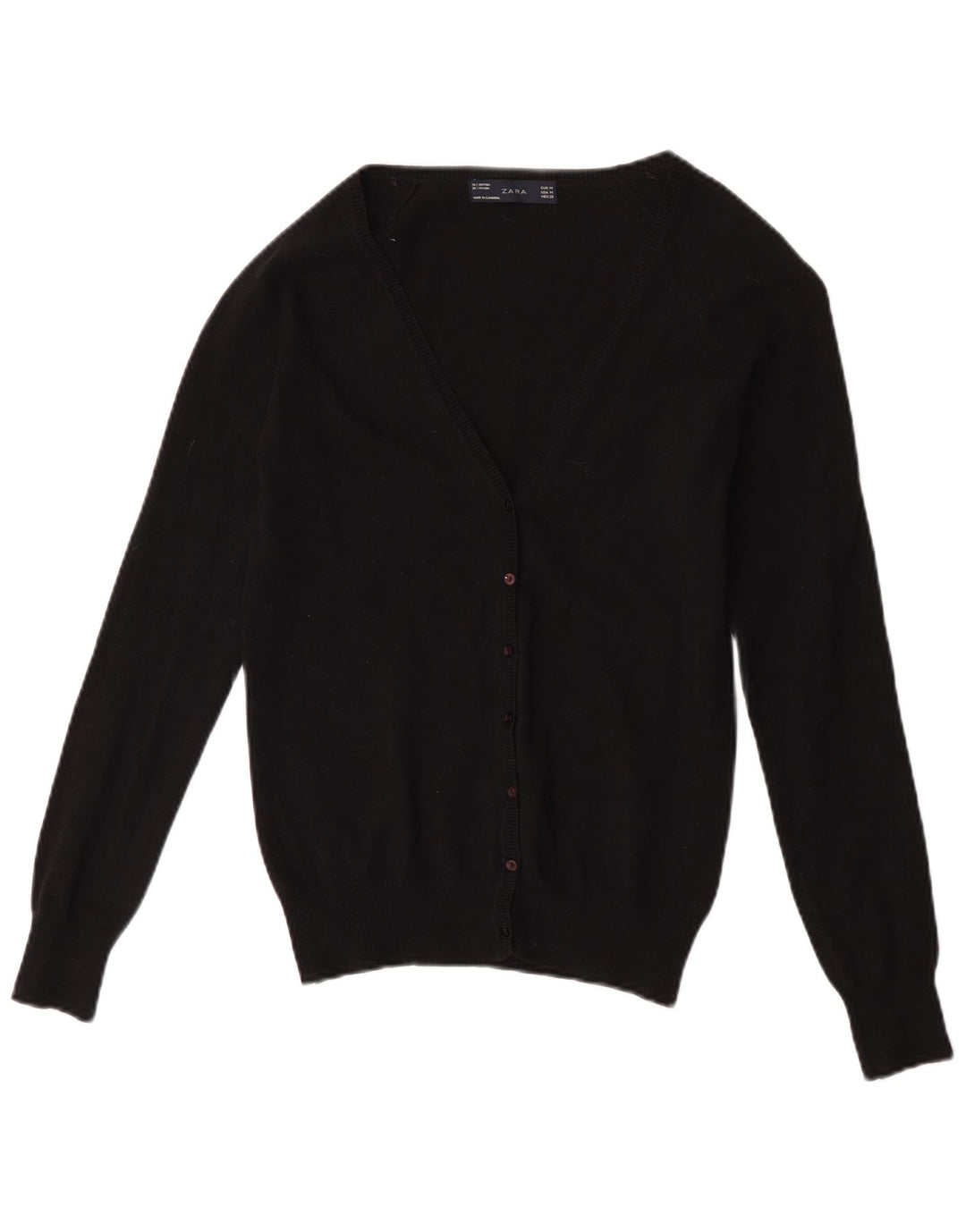 Pulover cardigan pentru femei Zara UK 12 bumbac mediu negru