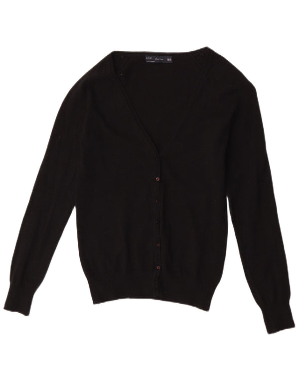 Pulover cardigan pentru femei Zara UK 12 bumbac mediu negru