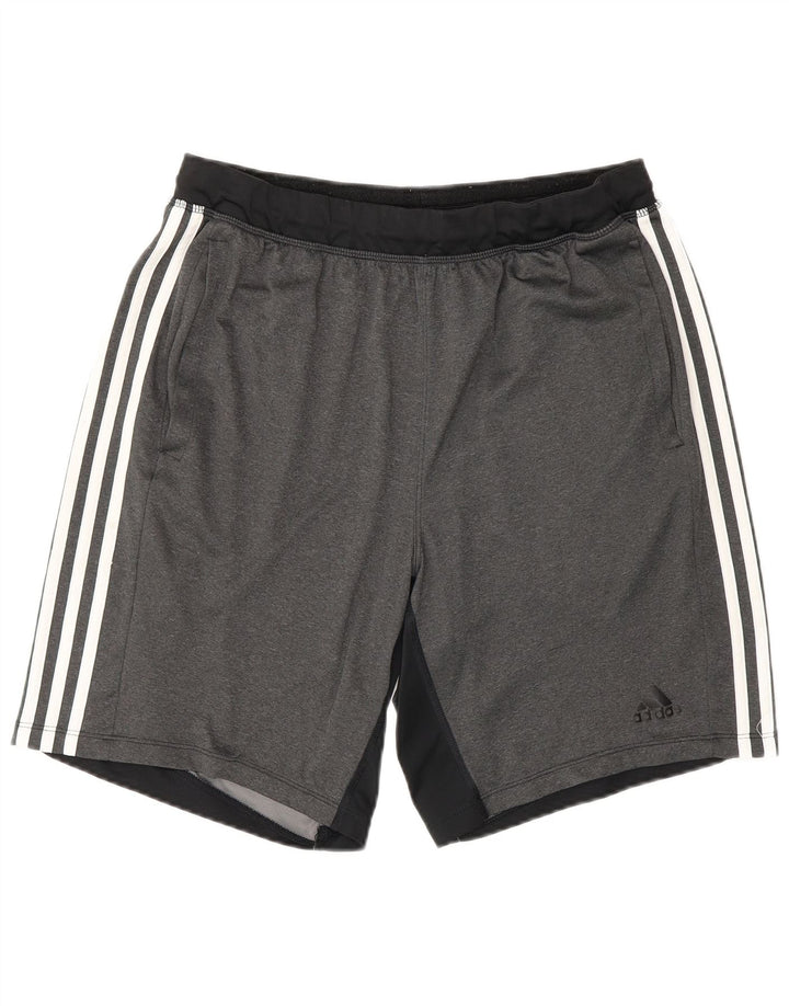 Pantaloni scurți sport Adidas Climalite pentru bărbați, mari, gri, poliester color bloc