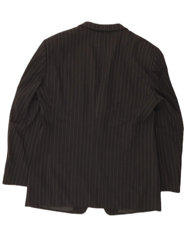 Blazer Armani Collezioni pentru bărbați, cu 3 nasturi, IT 52, mare, negru, cu dungi