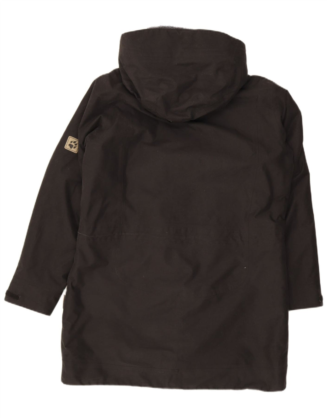 Jack Wolfskin Jachetă de vânt cu glugă pentru femei UK 16 Poliester negru mare